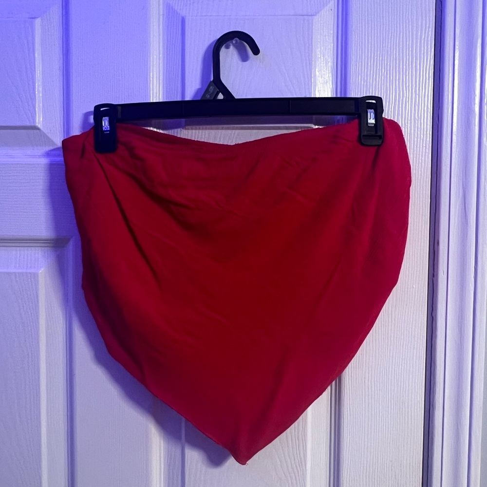 Bright Red Bandana-Style Tube Top